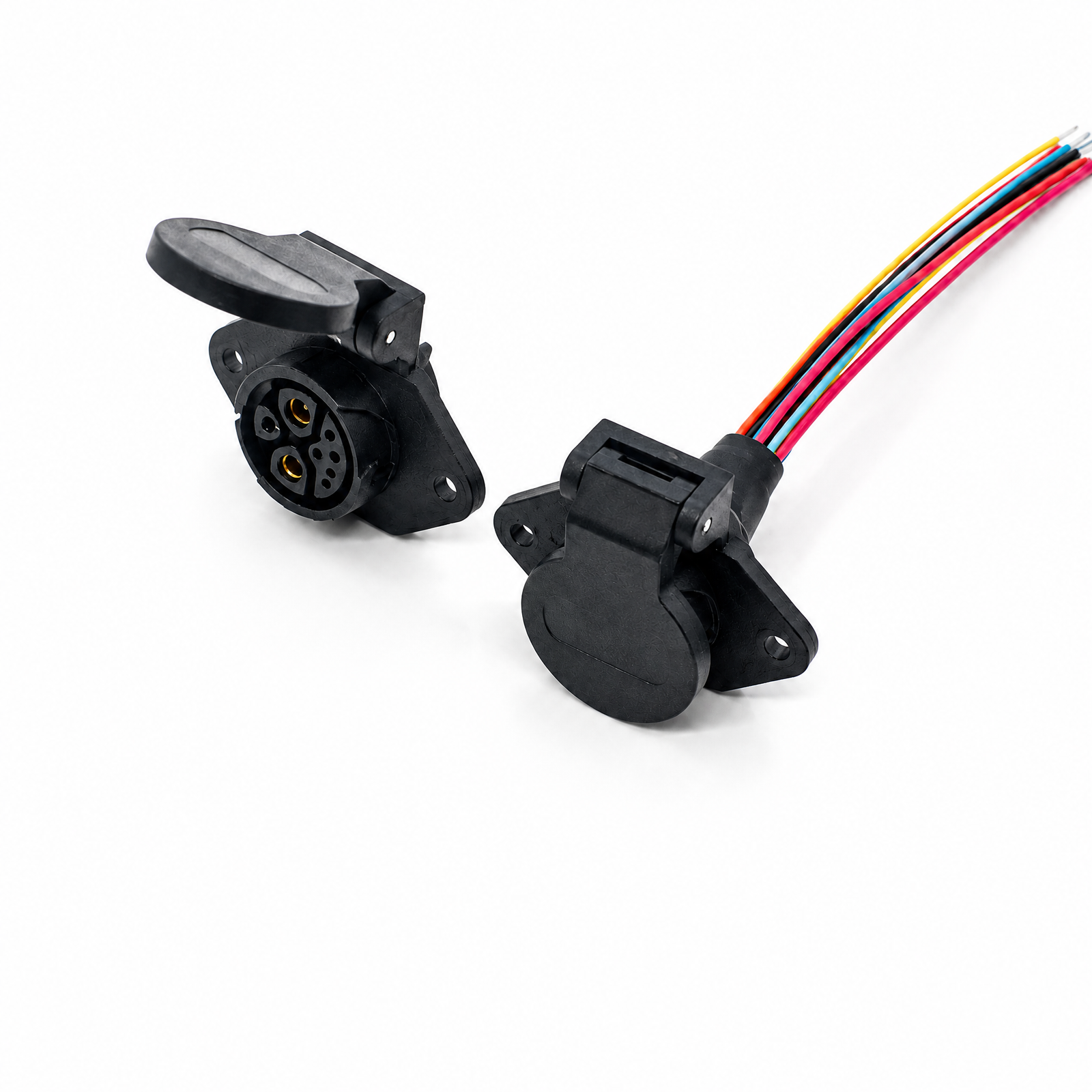 M23 self-locking battery and EV power signal connector