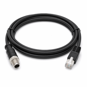 M12 industrial Ethernet cable assembly with RJ45 connector
