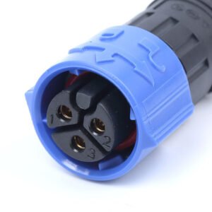 M20 self-locking 3-pin waterproof connector front view
