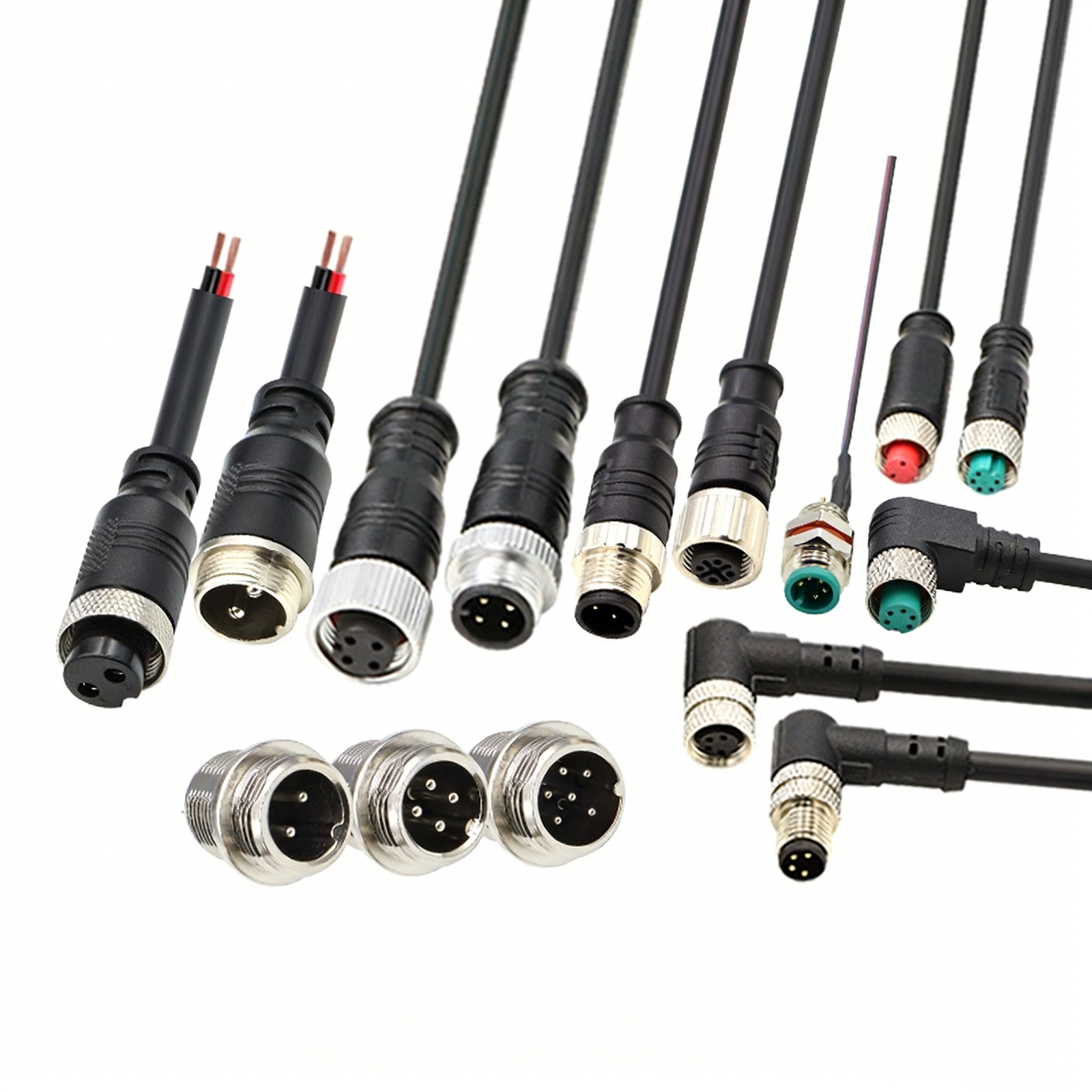 Metal M-series circular connector cable and panel connector range